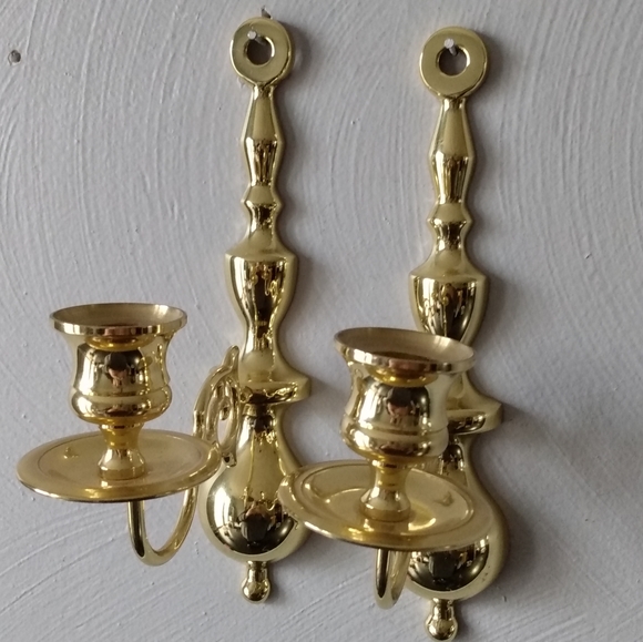 Baldwin Brass polished wall candleholders - Picture 4 of 16